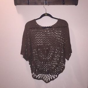 Loose knit poncho